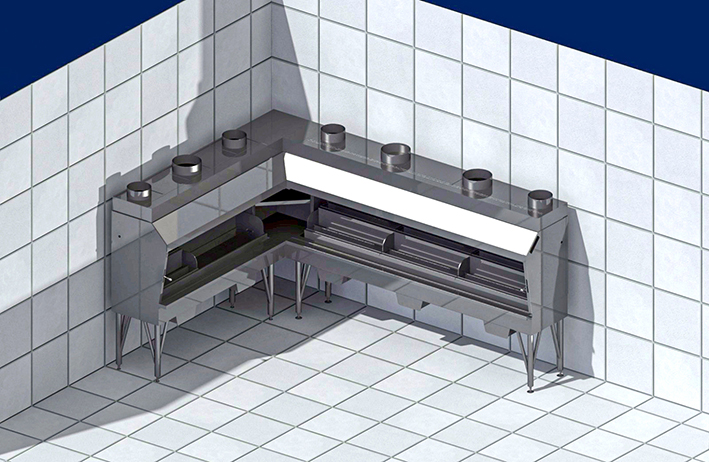 Schema postazione griglia ad angolo